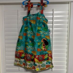 Disney Teal Tropical Moana Girls Sundress